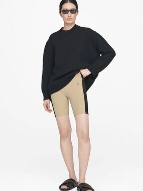 Annie Bing Biker Short Tan and Black, size M
